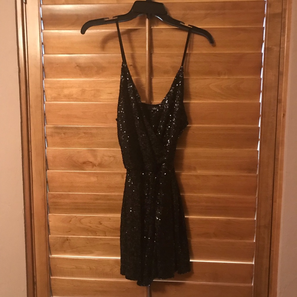 Black sequined romper